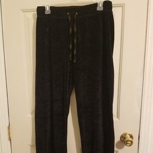 Robert Louis Black Velvet Sweat Pants, Size Medium